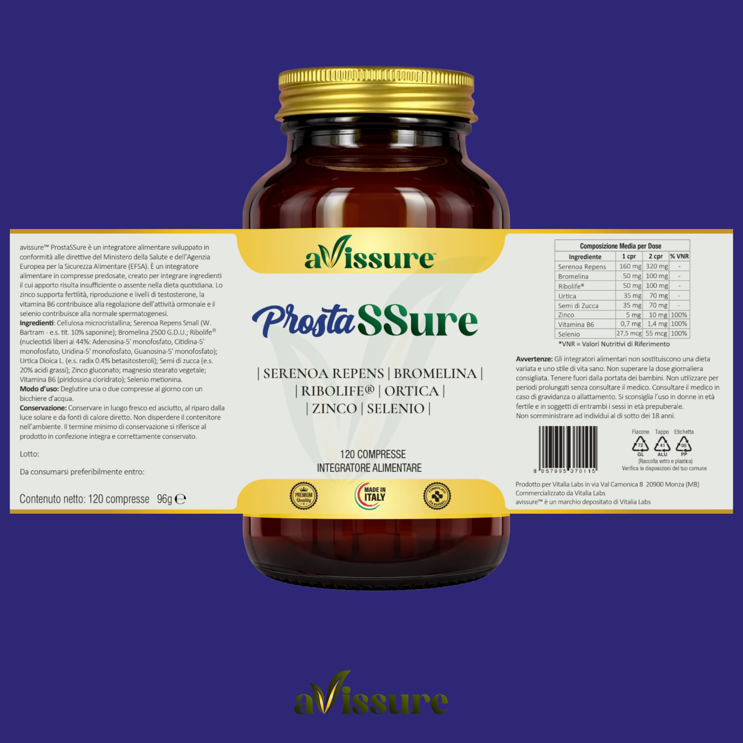 Pacchetto Premium ProstaSSure + Multivitality + Vitamina D3 K2