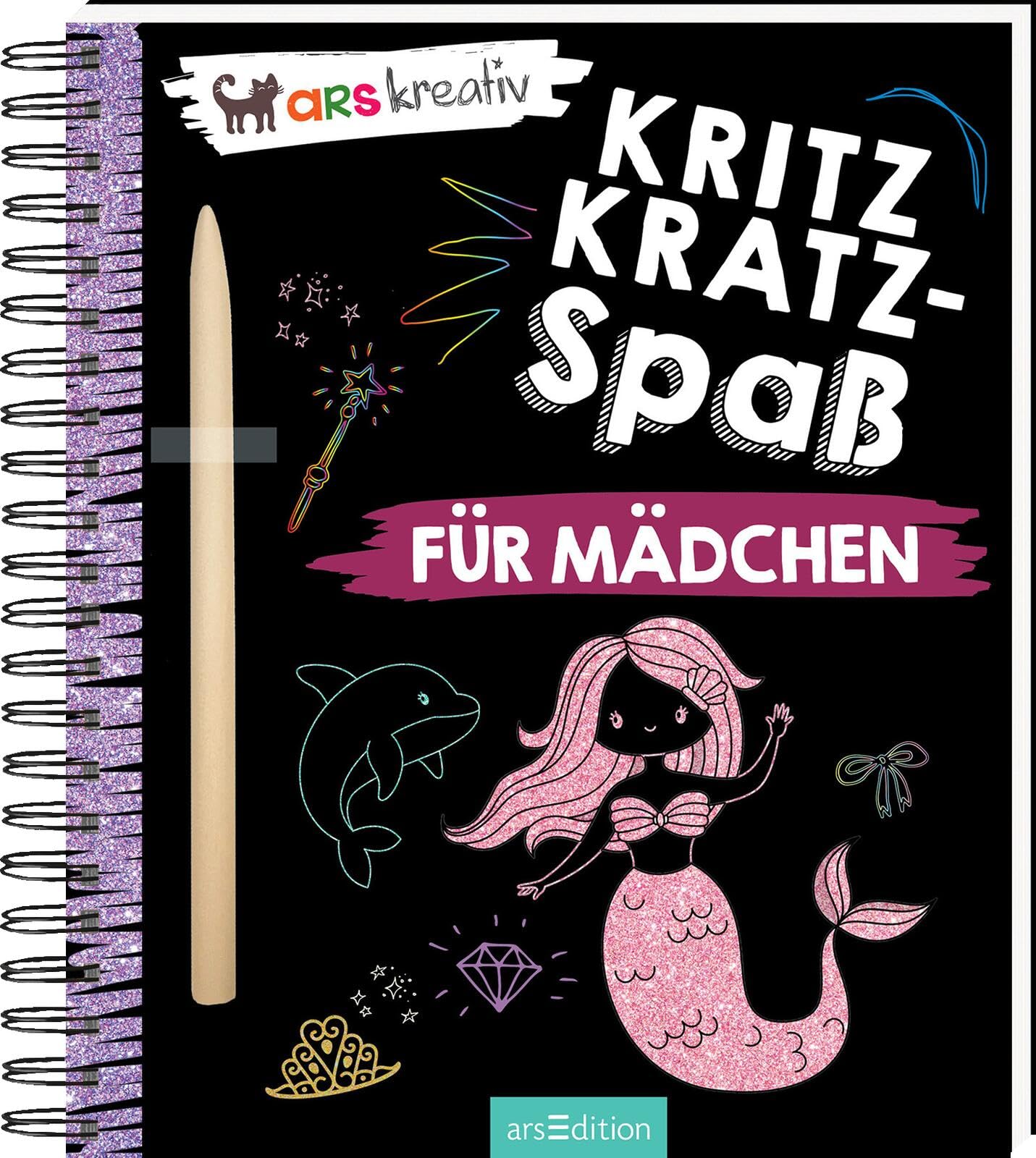 Kritzkratz-Spaß für Mädchen: Kreativer Kratzelspaß mit Malideen und Holzstift für Kinder ab 5 Jahren
