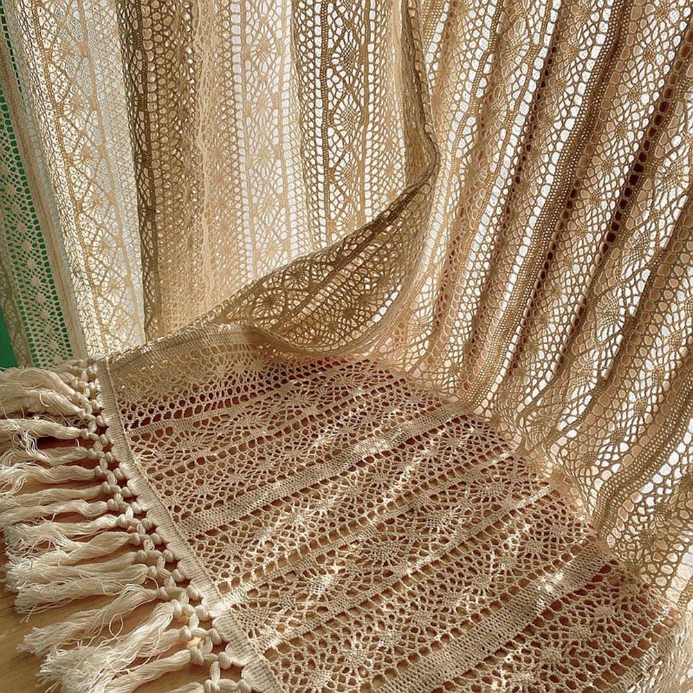 Rideaux de traitement des fenêtres en dentelle vintage W100 rUrEu