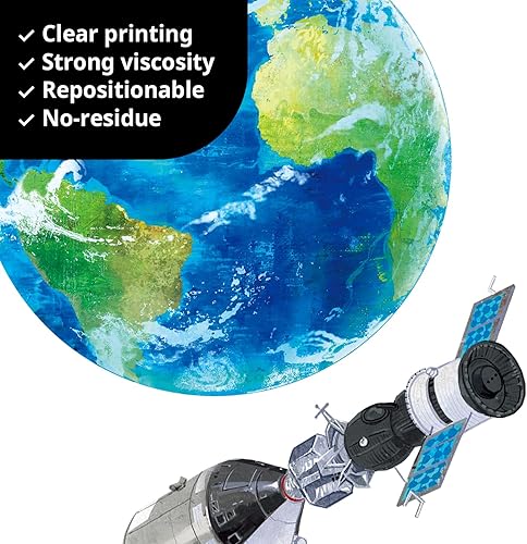 Miniatura 4 de DECOWALL DS9-2007 - Calcomanías de pared para niños con sistema solar para despegar y pegar, calcomanías de pared extraíbles para niños, guardería,