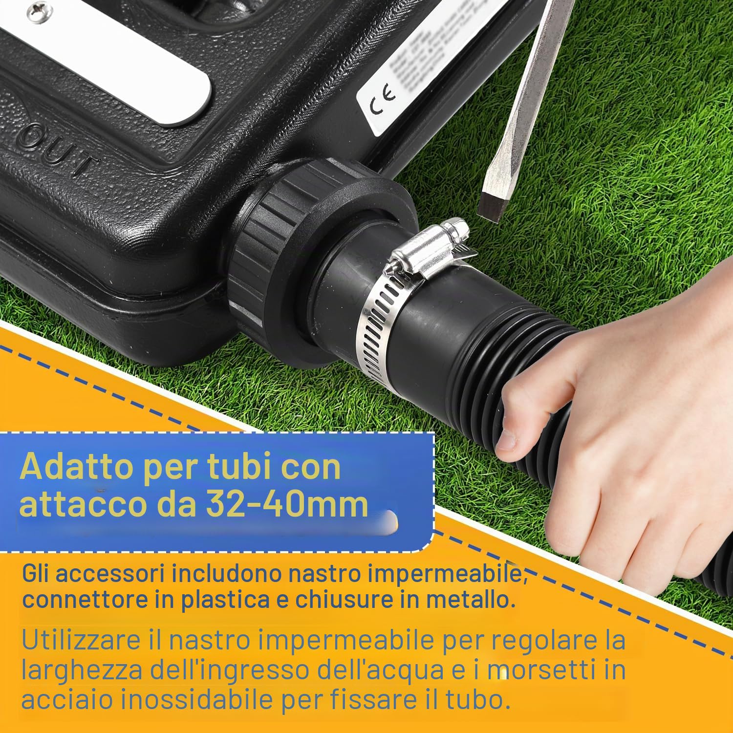 Pannello solare per piscina, 113 x 69 x 35 cm, portata massima 10000 l/h, impianto solare per acqua calda, doccia da giardino, piscina