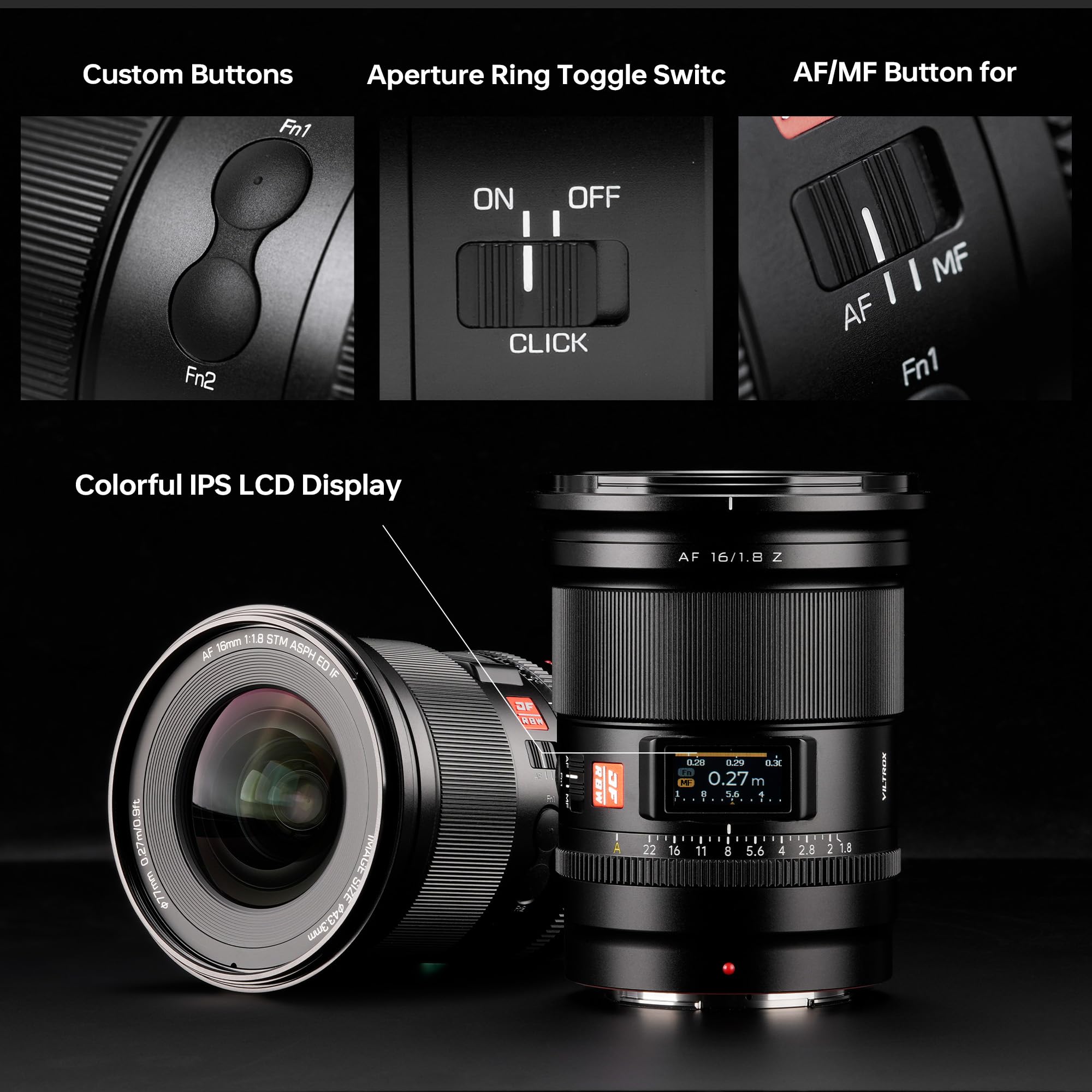 Amazon.com : VILTROX AF 16mm f/1.8 Z Full Frame Lens, Auto Focus