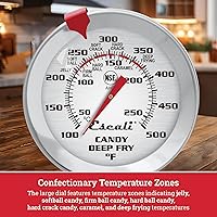 Vista 5 de Escali AHC1 Termómetro de acero inoxidable para freír y dulces con clip para olla, sonda de 5 pulgadas con zonas de temperatura de caramelo