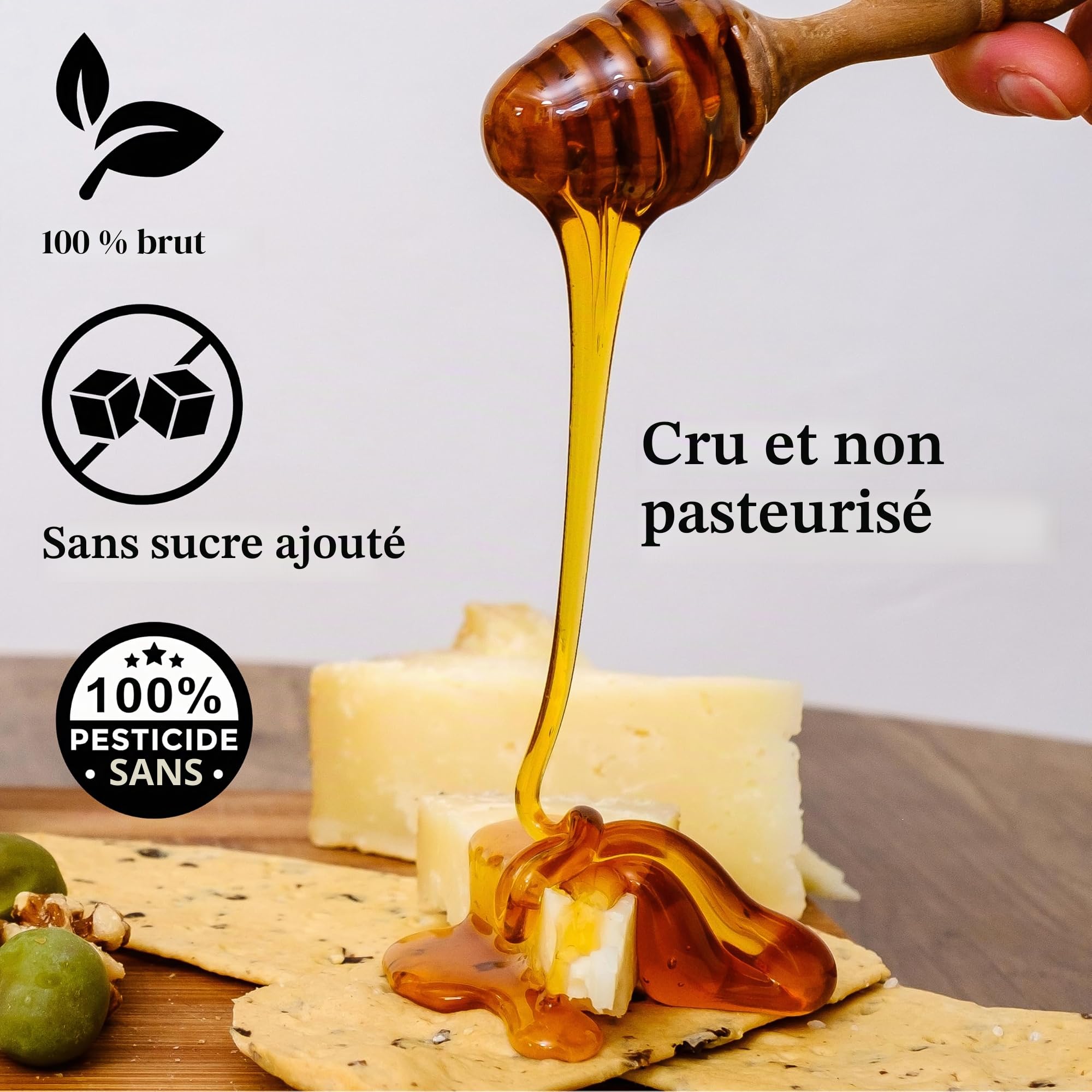 MIEL DE THYM SAUVAGE GREC BIO 1kg - 100% BRUT & NON PASTEURISÉ, Récolté dans le Péloponnèse, Arômes Herbacés & Fruités, Pressé à Froid, Filtré Grossièrement - The Raw Honey Shop