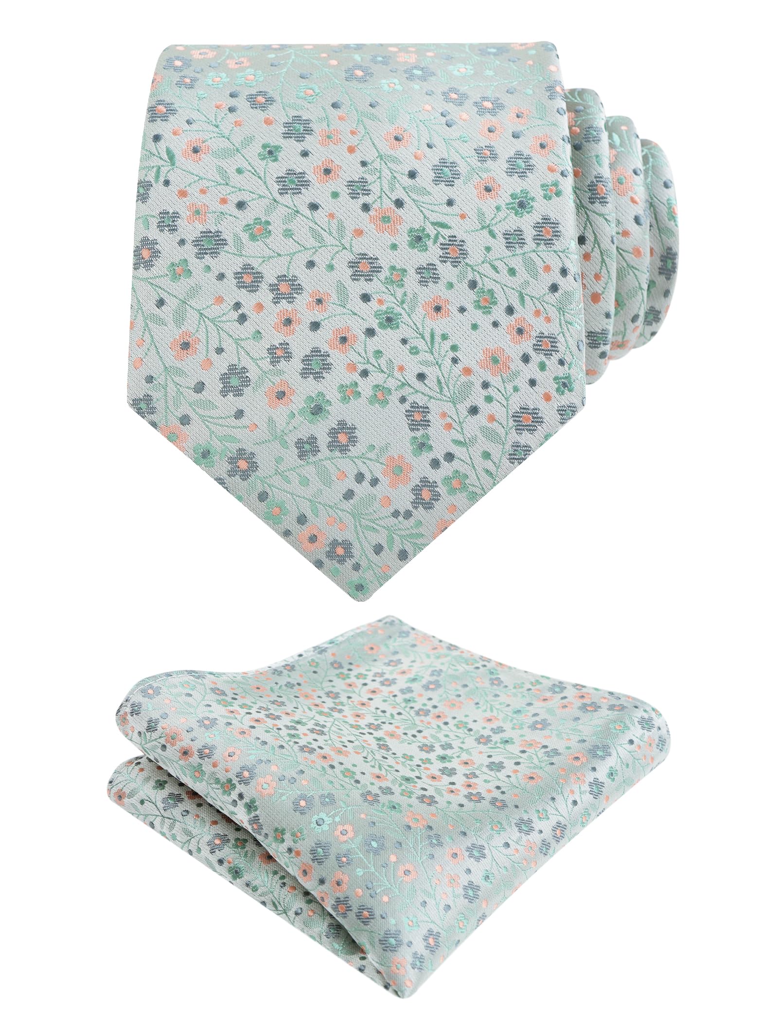 Alizeal Mens 3.15'' Floral Tie with Pocket Square