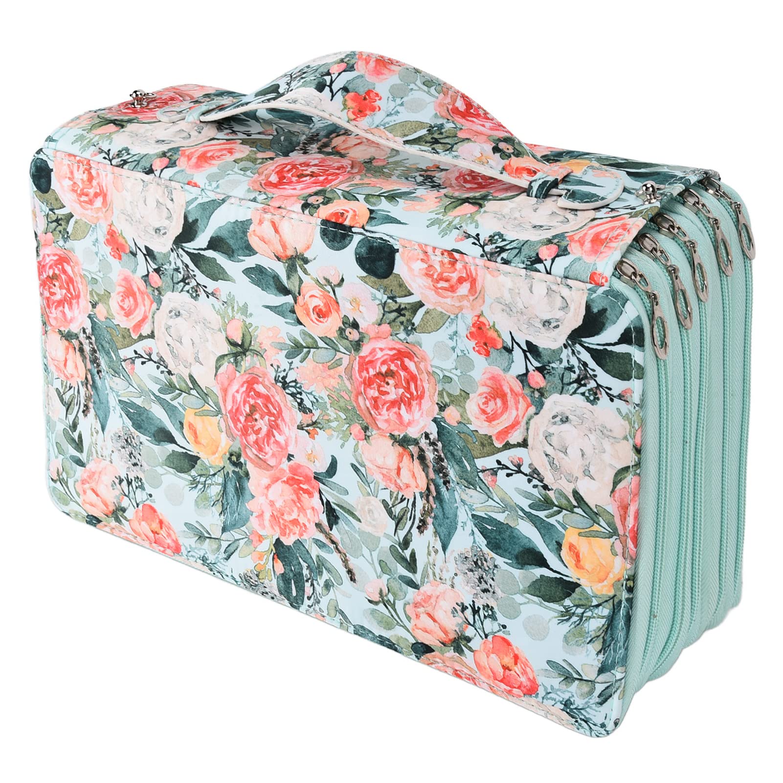 Sac à Crayons de Grande Capacité, Trous de 300 Fentes Artisanat Exquis Sac à Main Léger et Durable pour Crayons Portables pour Stylo à Crayons(Rose Verte)