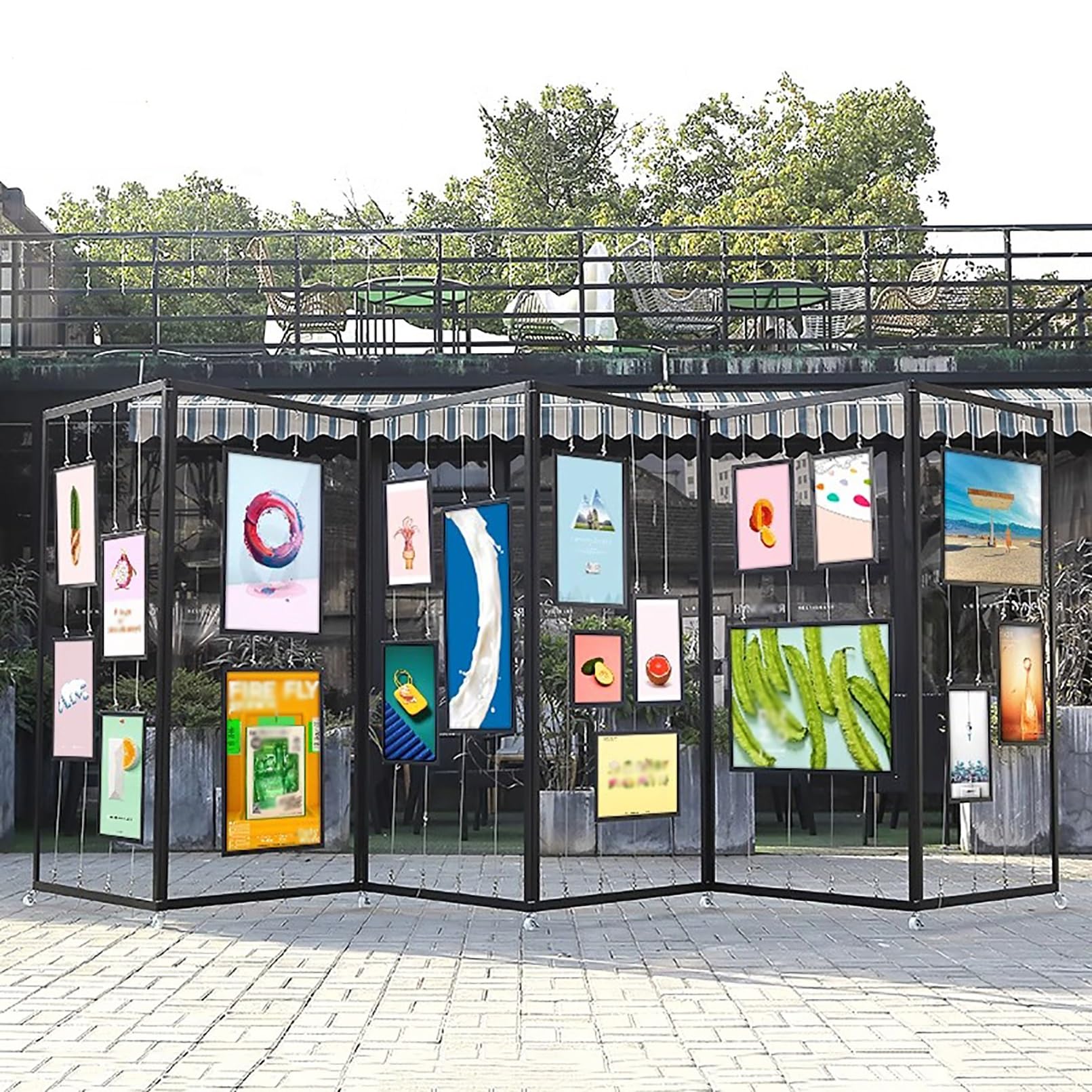 Caballete de Arte portátil Ajustable y Expositor - Soporte metálico Plegable y móvil para Obras de Arte, lienzos, Carteles y pancartas (60 x 150 cm/23,6 x 59 Pulgadas) - Ideal para Eventos,