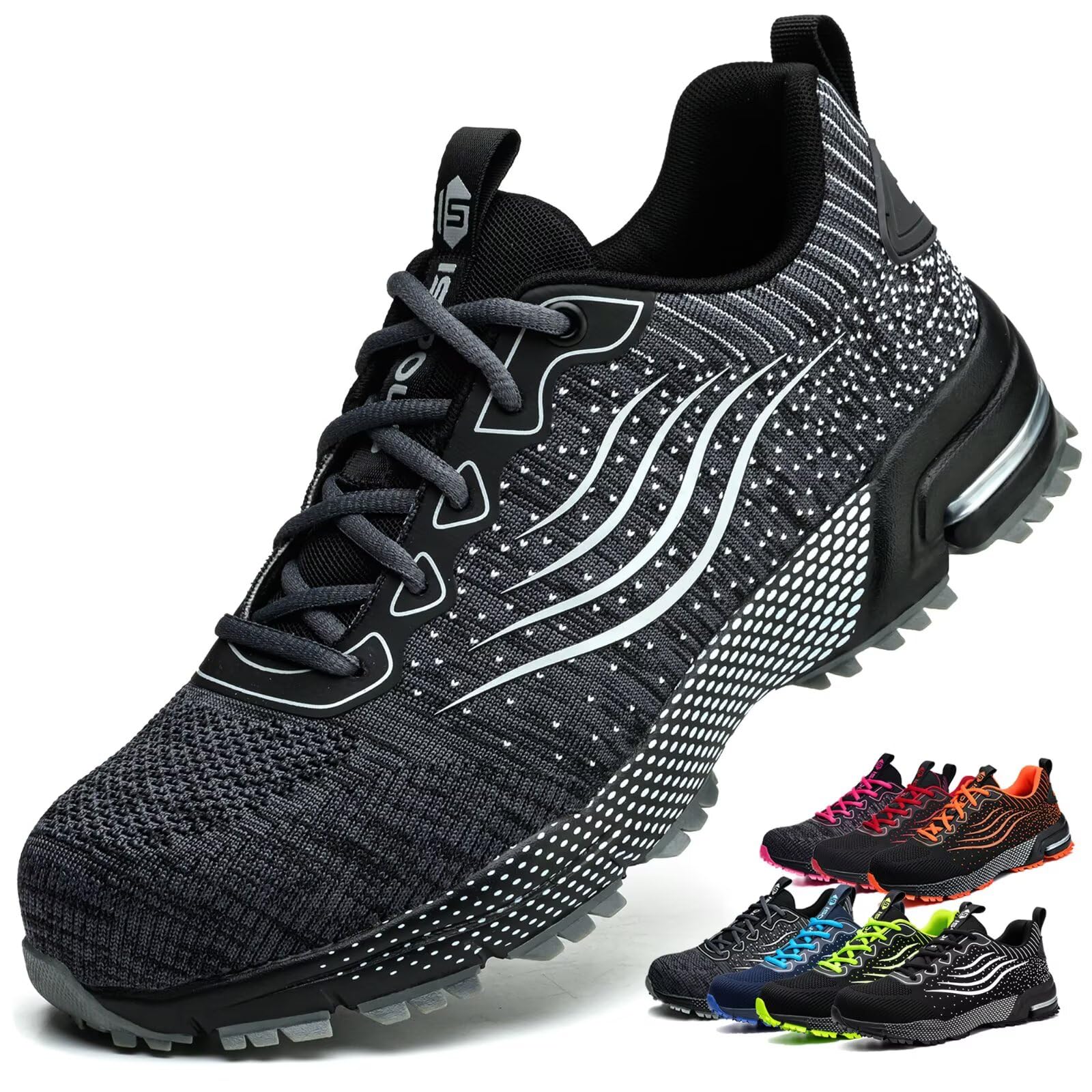 Scarpe Antinfortunistiche Uomo Donna Scarpe da Lavoro Leggere Traspiranti Scarpe da Cantiere con Punta in Acciaio