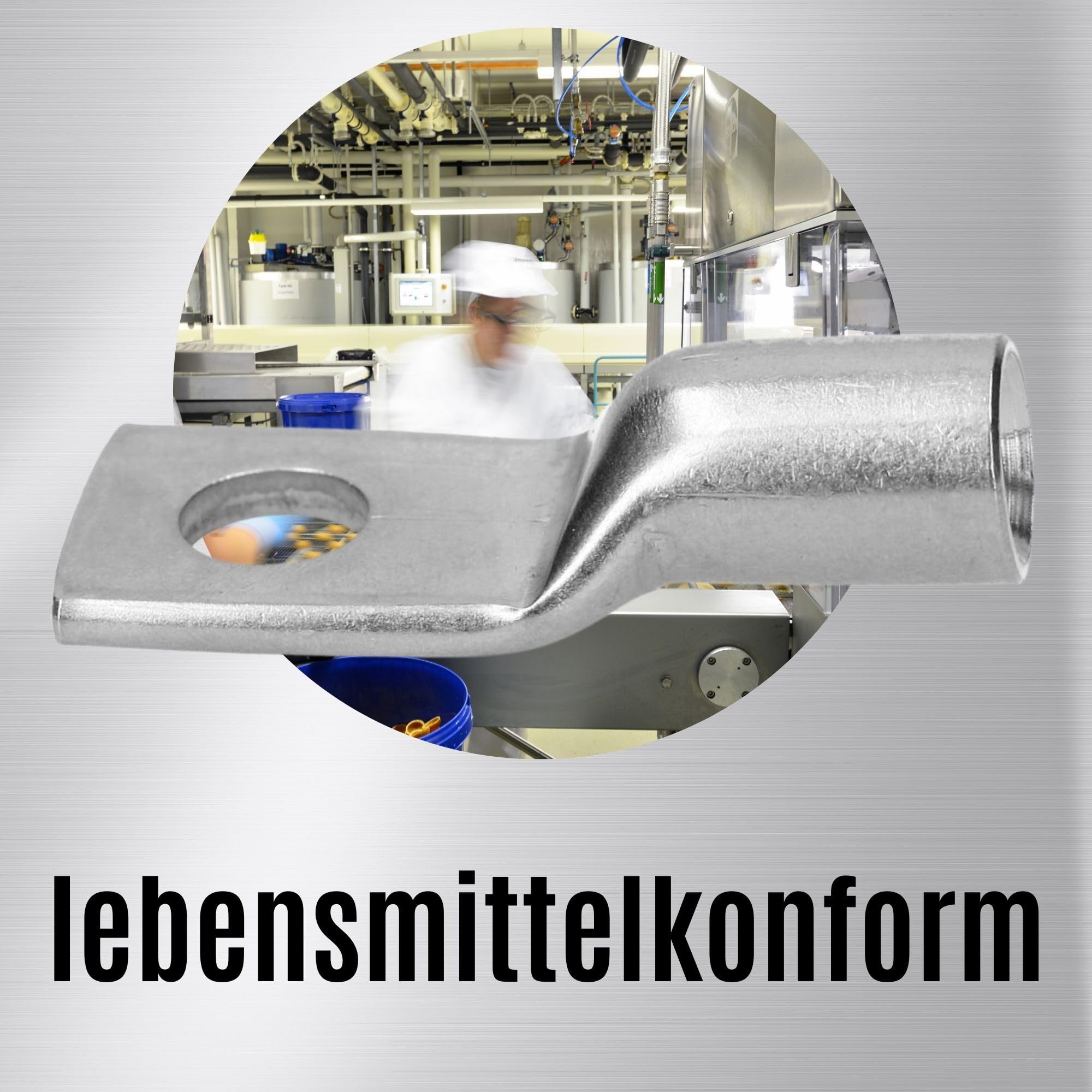 Kalitec 10x Edelstahl Rohrkabelschuh V4A 50mm² M8 - Presskabelschuh