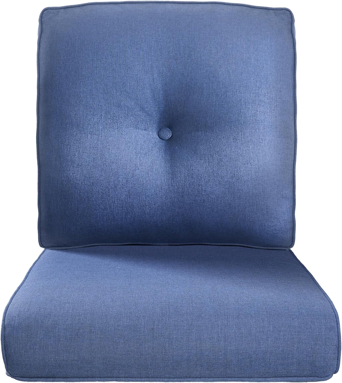 Pop 22x25/22x24 Outdoor Replacement Cushions - 1 Set High Back Deep Seat Patio Furniture Cushion for Wicker Dining Swivel Rocking Chairs Loveseat Couch Sectional Sofa - Navy Blue/Button