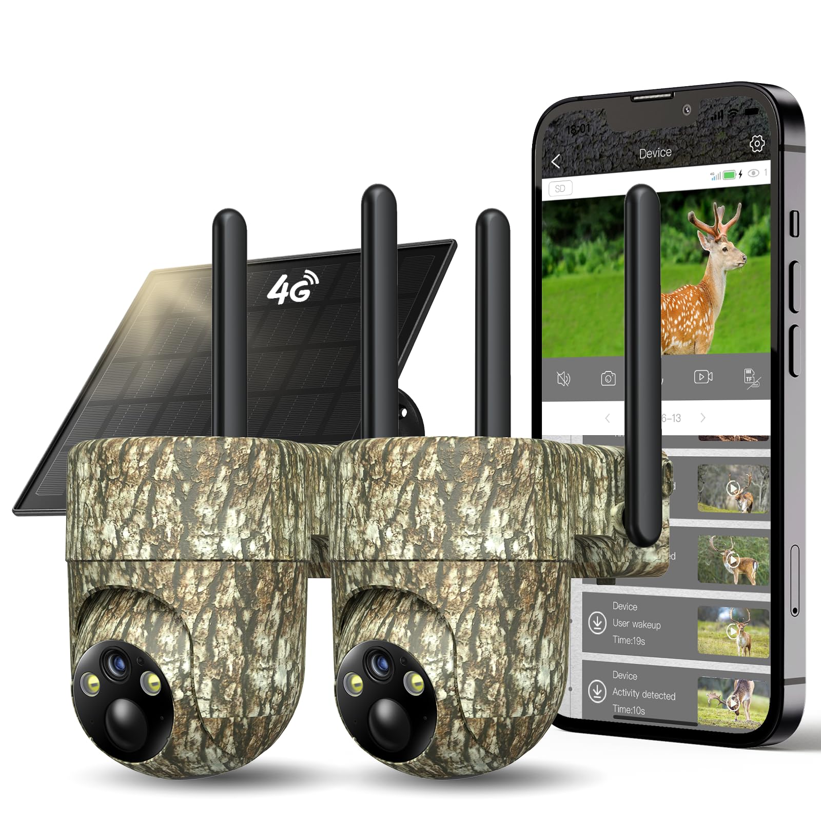 TKENPRO 4G LTE Cellular Trail Cameras 2-Pack