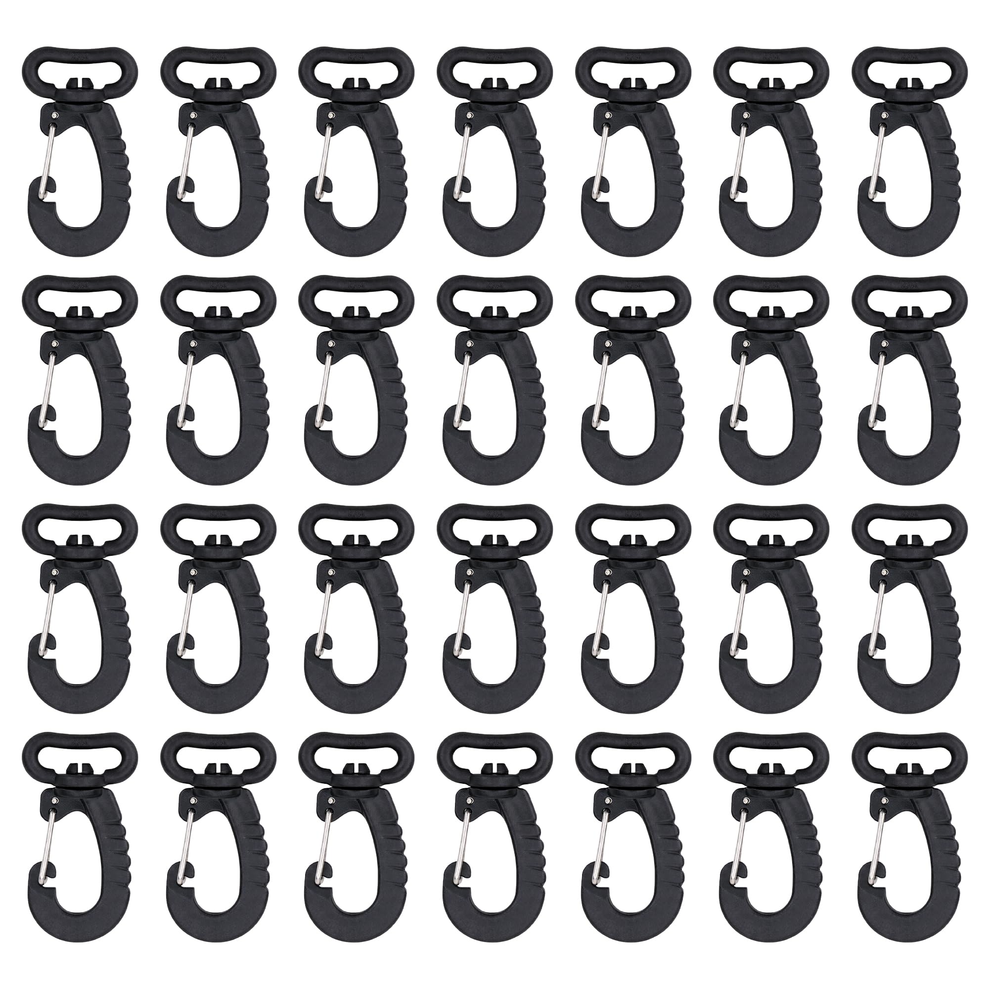 Trimming Shop Plastic Swivel Snap Hooks, 100pcs, 20mm, Black