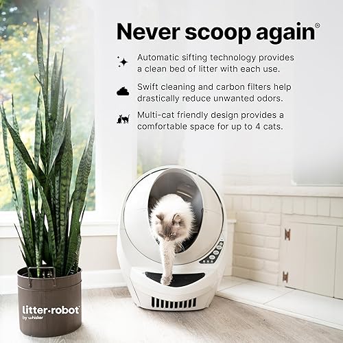 Miniatura 3 de Whisker - Paquete de 3 núcleos de robot de arena para gatos incluye robot de arena alfombra valla y rampa Beige, gris