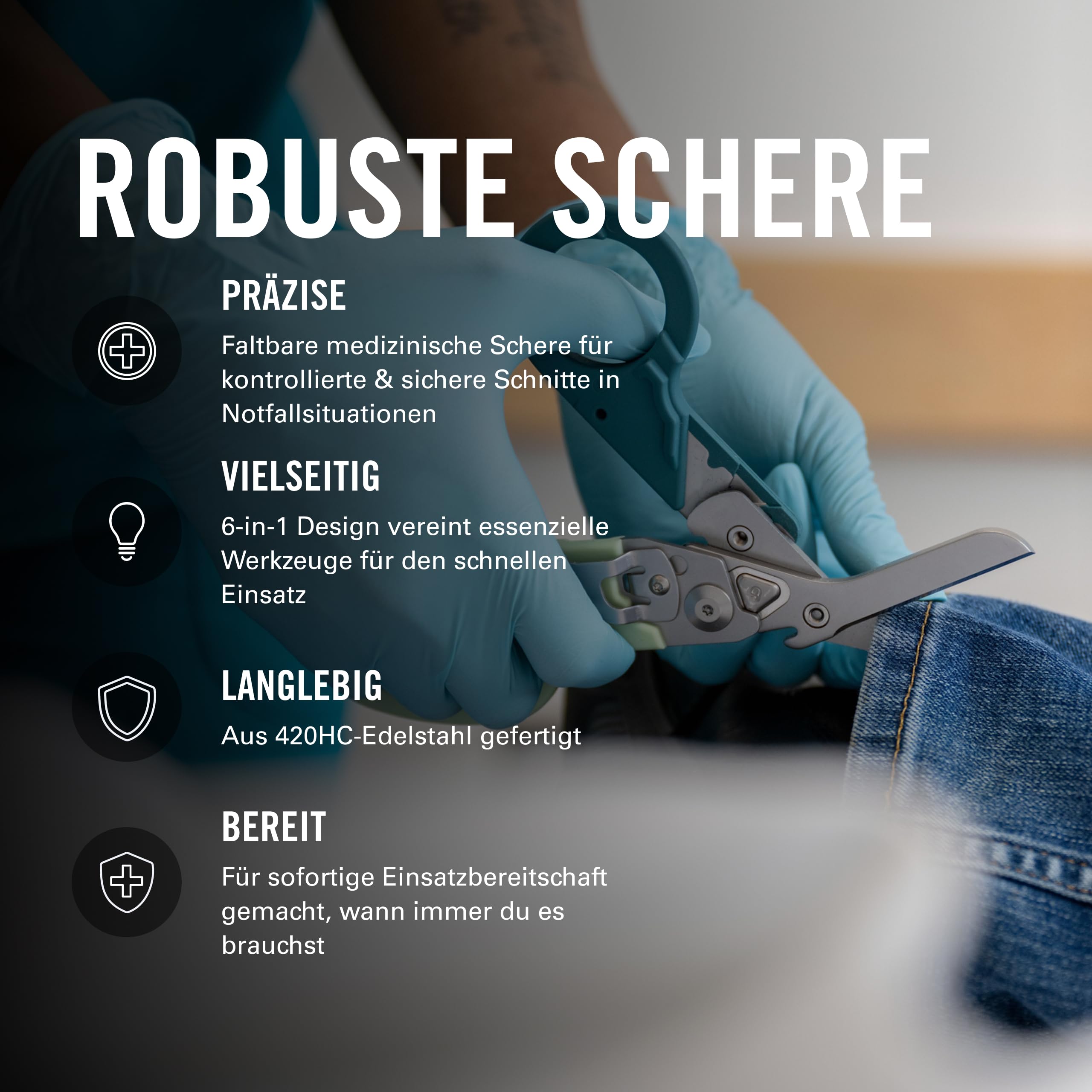 Leatherman Raptor Rescue Klappschere Gurtschneider Glasbrecher Schwarz Molle Holster
