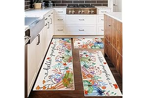 Ileading Floor Steamer Rugs for Kitchen - Non Slip Washable Fall Runner...