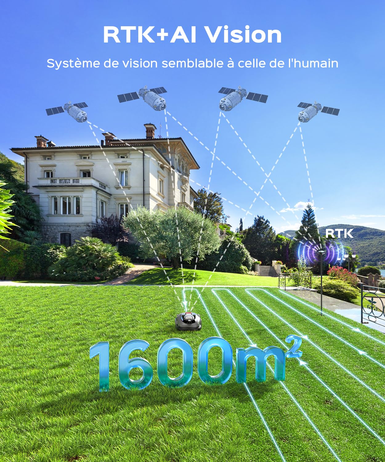 YARDCARE N1600PRO Robot Tondeuse sans Fil Périphérique — vue 2