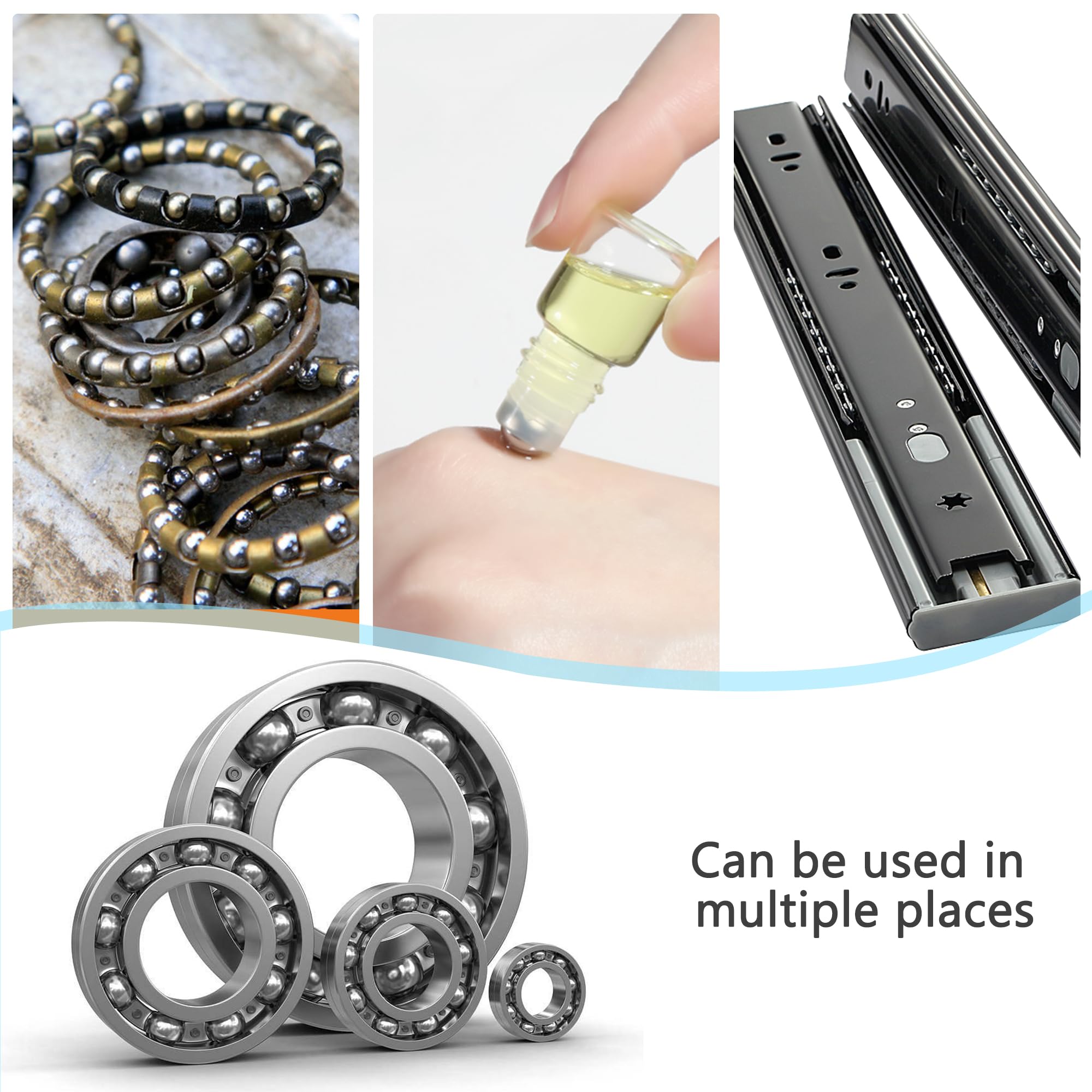 YSDMY 350 sfere di precisione per cuscinetti in acciaio inox, 4/5/6/6,35/8 mm, con cucchiaio di miscelazione, sfere agitatore, kit assortito per biciclette, nastri trasportatori, accessori industriali