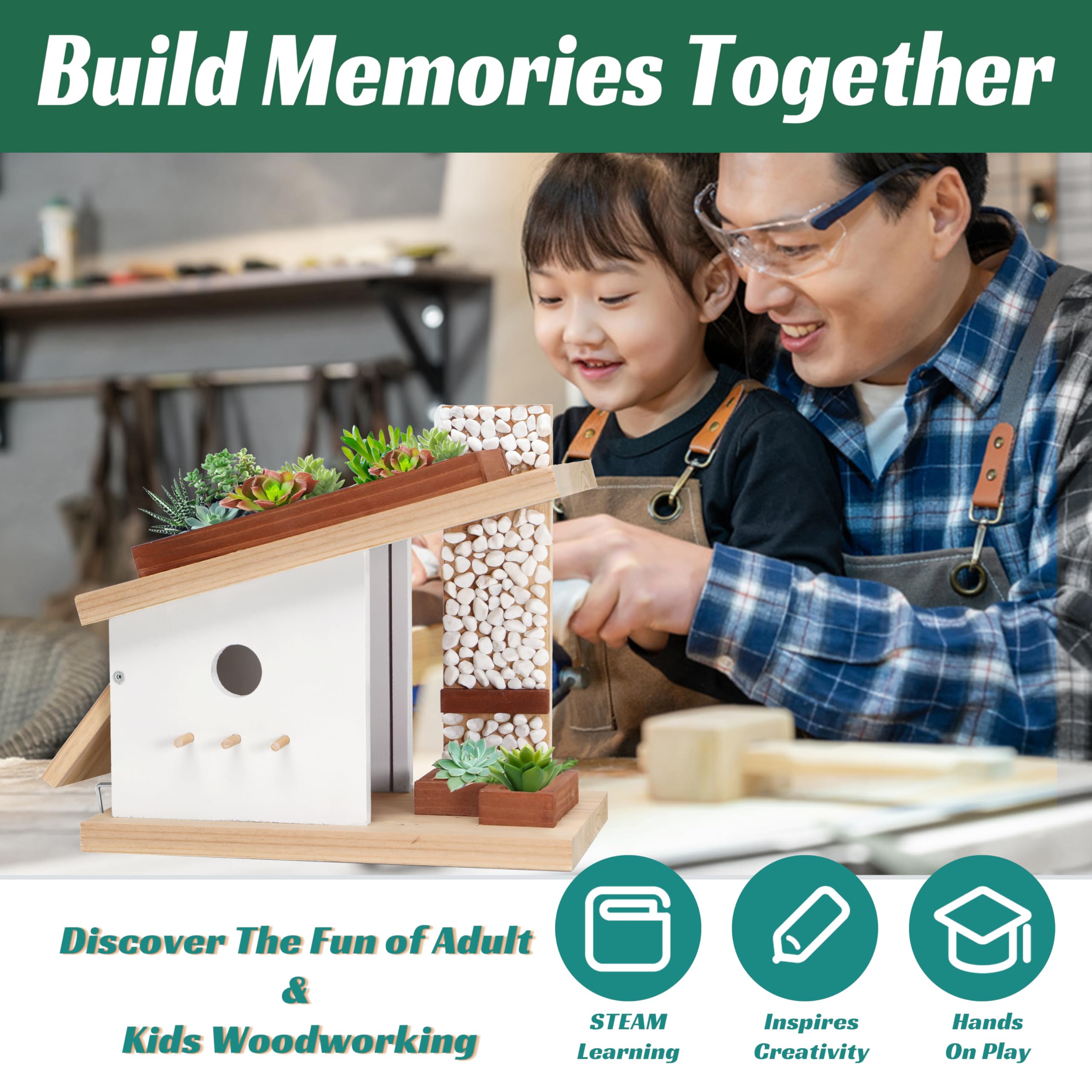 DIY Birdhouse Woodworking Kit, Build Your Own Blue Bird House Kit