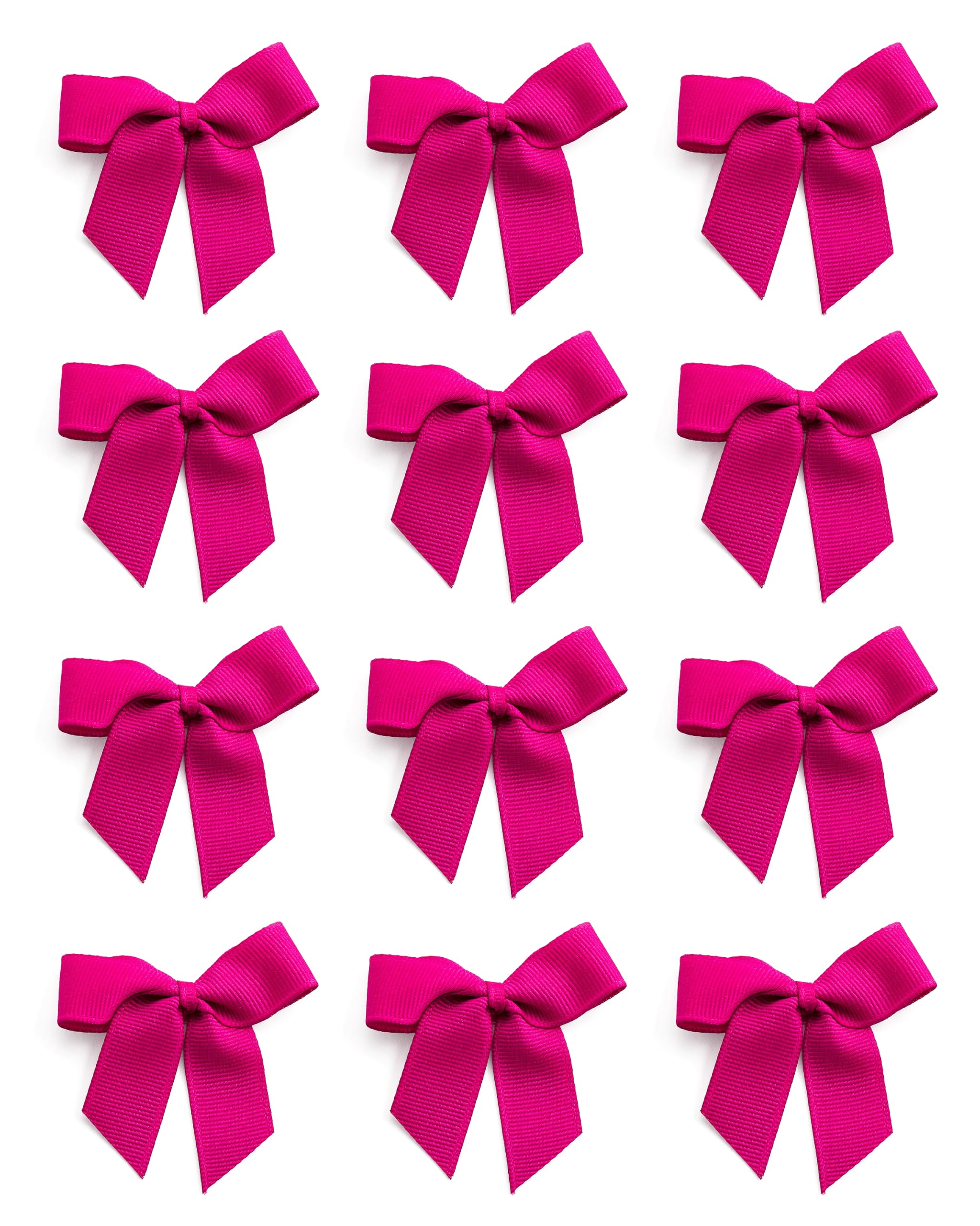 Italian Options Small Grosgrain Ribbon Bows, Self Adhesive Bows for Crafting, Gifts, Sewing, Hair Bow, Wedding Stationery, Floristry, Cakes, Crafts, Decorations, Cerise, 24 Pack, 5cm