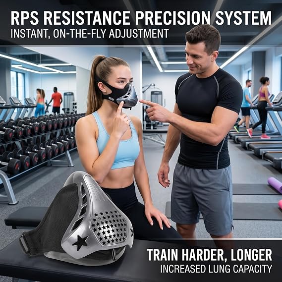 Altitude Training Mask, Adjustable Training Mask High Altitude Breathing Trainer for Cardio & Fitness, Gym, Running, One Size