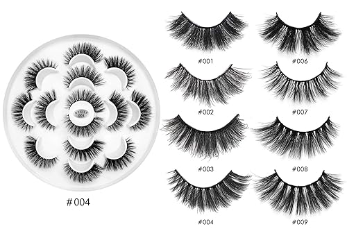 Vista 39 de DYSILK Pestañas esponjosas de visón, pestañas de visón, 7 pares de pestañas de visón sintético 8D, pestañas postizas de aspecto natural, pestañas