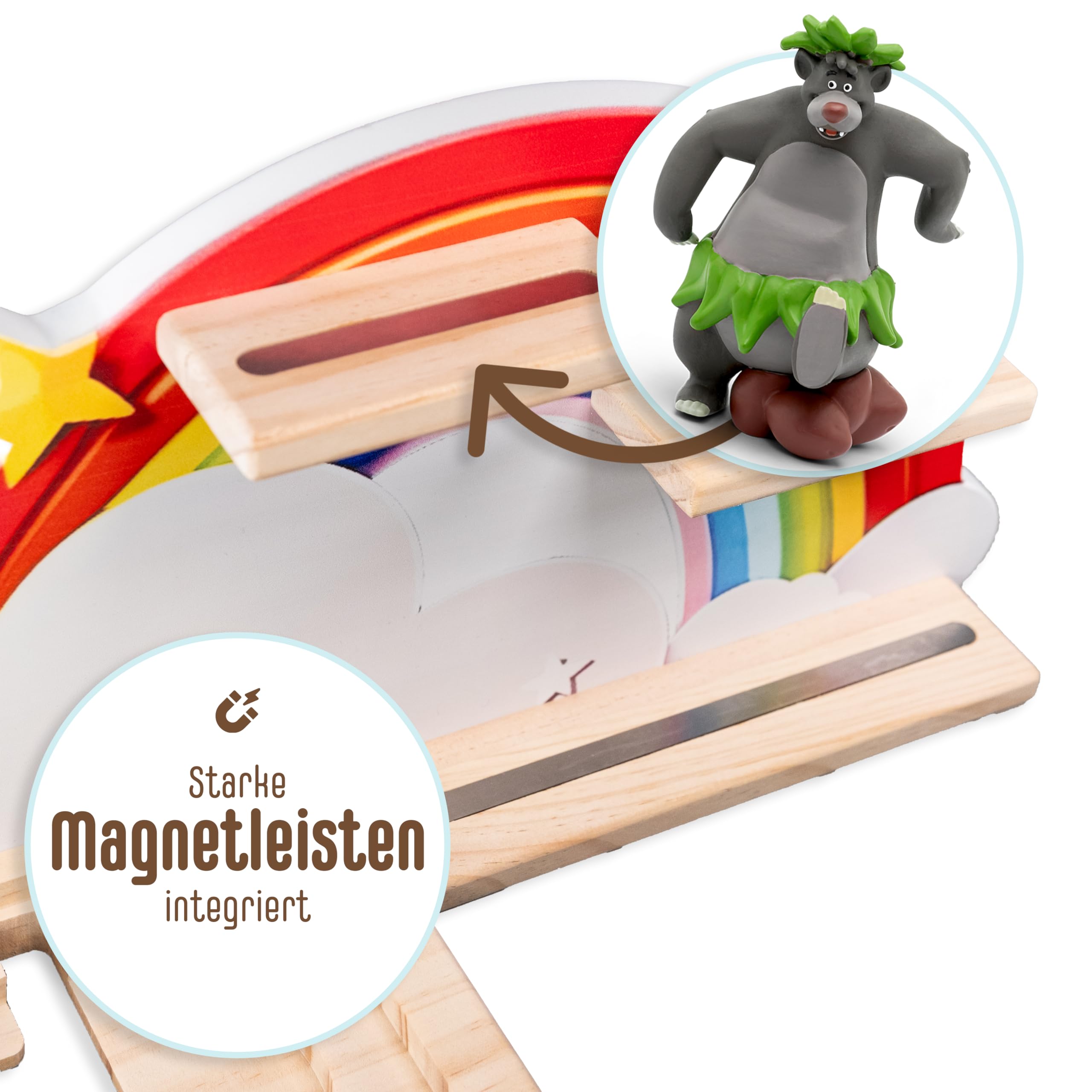 WeMa Tonie Shelf Rainbow - Wall Shelf for Toniebox & Figures - space for up to 20 Tonie Figures & Headphones - magnetic Toniebox Shelf for Girls & Boys - Image 2