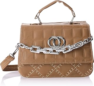 شنطة يد من الجلد الصناعي للنساء من او اكس، موديل OX-B-42، لون بيج غامق