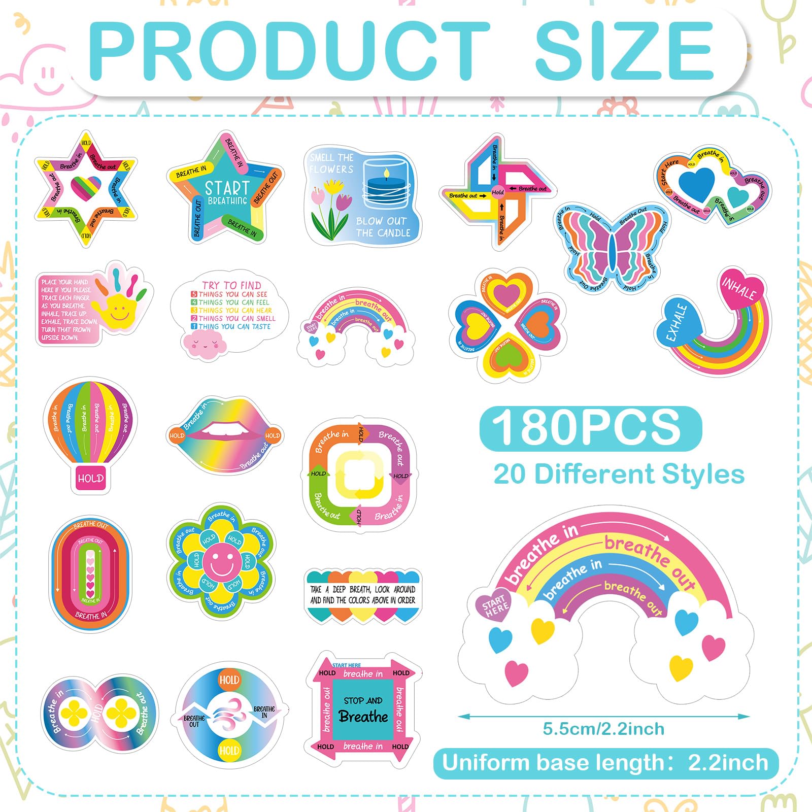 Seonsry Sticker Snapklik.com : Engrowtic 180 Pcs Anxiety Sensory Stickers Sensory ...