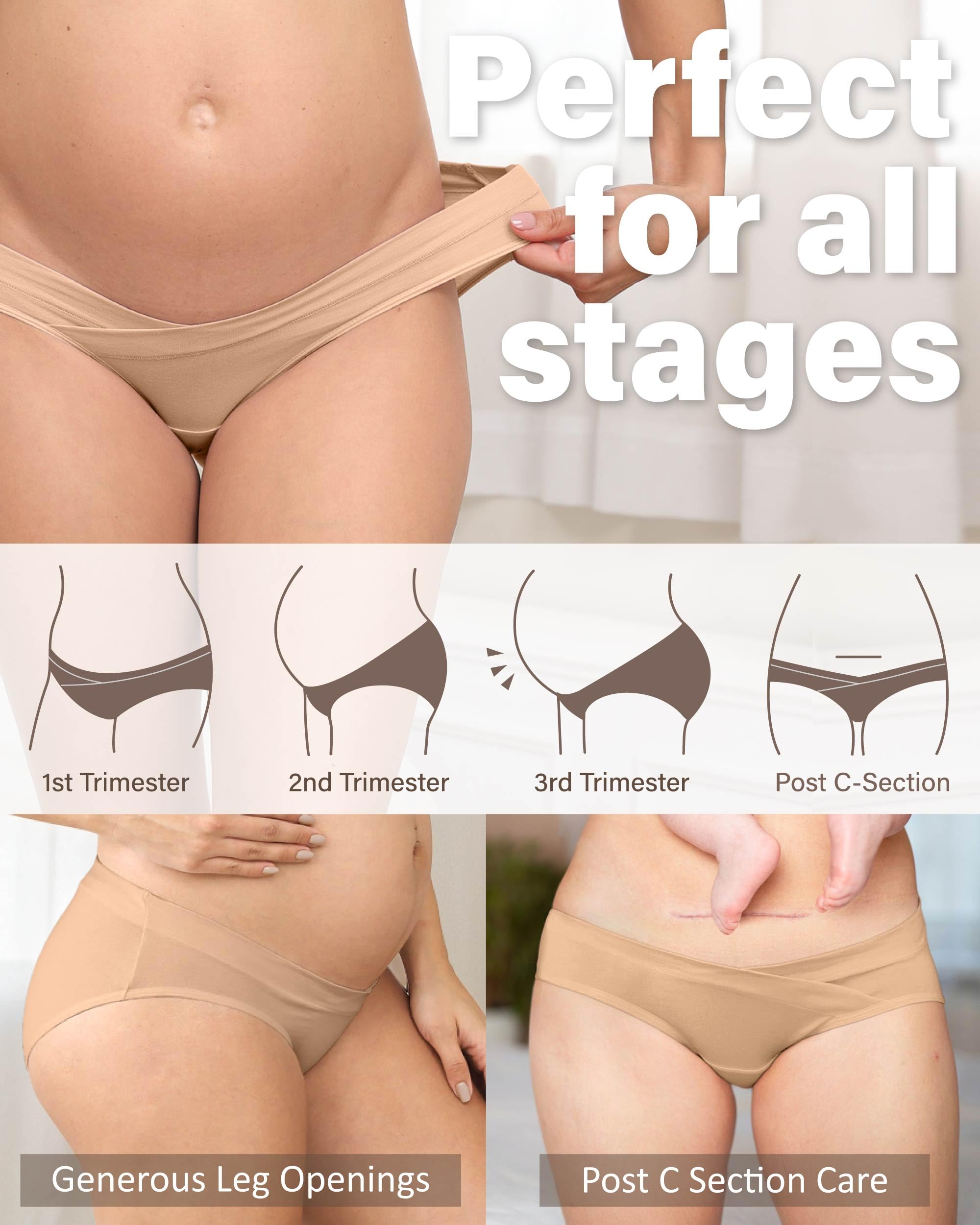 Intimate Portal Bragas Embarazadas de Algodón | Premamá y Postparto | Braguitas Bikini - 4