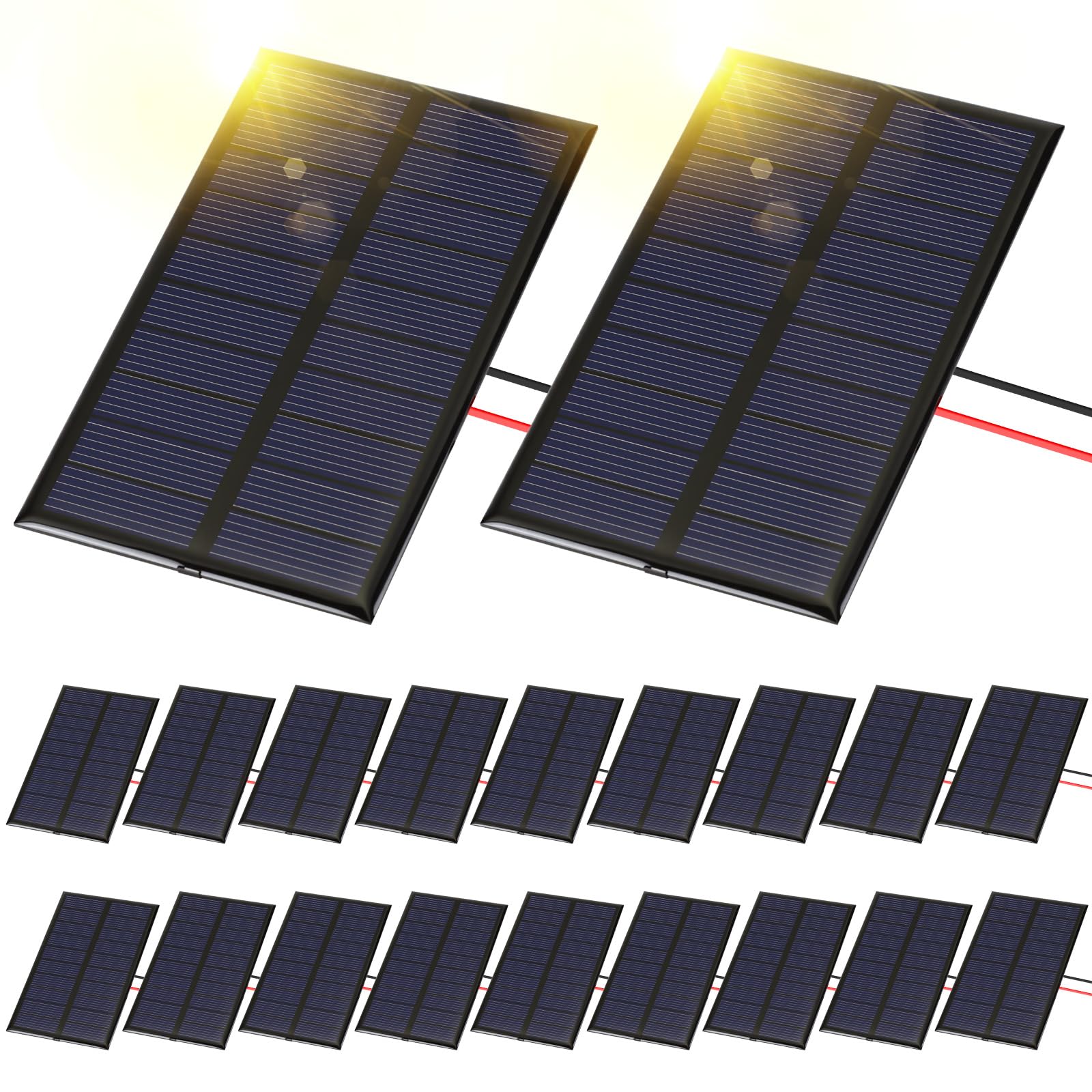 Kanayu 20 Pcs Small Solar Panels Bulk 5v 160ma Mini Polycrystalline Solar Cells DIY System Kits Epoxy Solars Panel Module Photovoltaic Cells Charger 100 x 60 mm for Light Phone Charger Flashlight