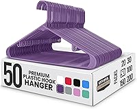 Vista 23 de Utopia Home Perchas de plástico, paquete de 50 unidades, perchas con ganchos, duraderas y ahorran espacio (rosa)