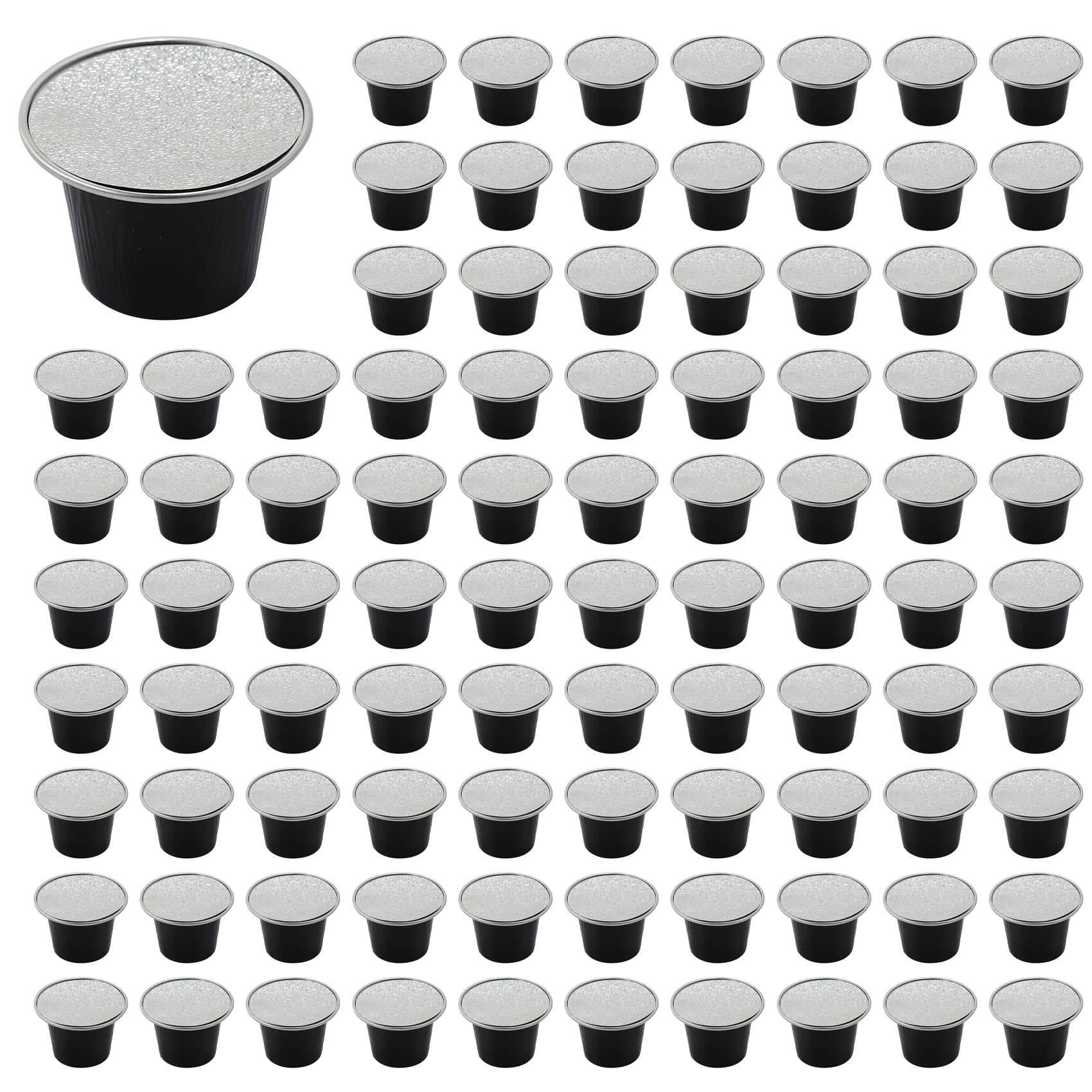 Vjsujehgy 500 Sets Refillable Coffee Capsules Cup Disposable Coffee Capsules Packaging Cafe Supplies for Black