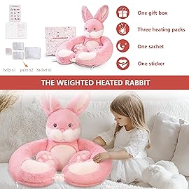 Niuniu Daddy 4LBS| Bunny Heatable Weighted Stuffed Animals, Rabbit Microwave Plush Lavender Scented with Heating Pads, Heated Plushy Toy with Unscented for Girls Women Birthday Christmas Holiday