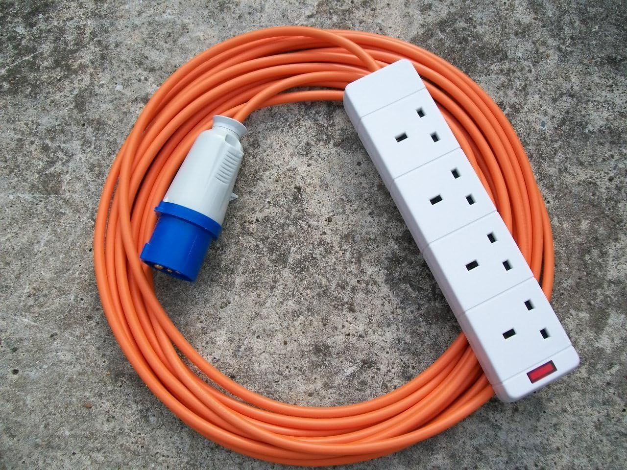 DGRPRODUCTS CAMPING ELECTRIC HOOK UP 20 MTR Orange Amazon.co.uk