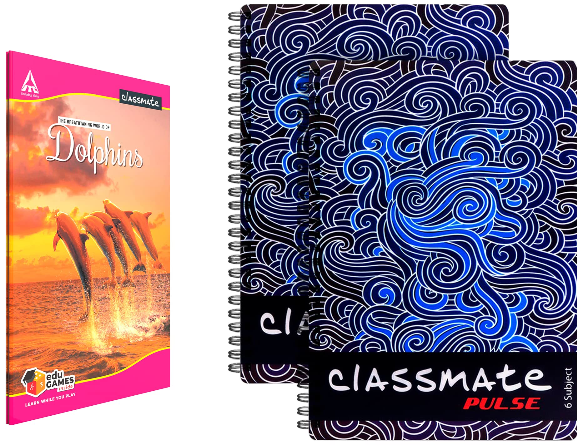 Classmate Long Book - Unruled & Classmate Pulse Spiral Notebook, Unruled