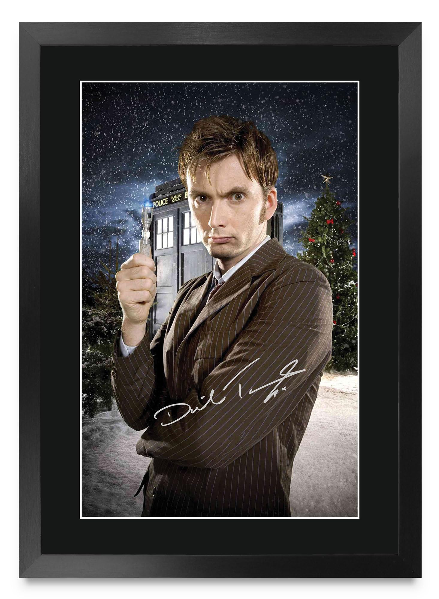 HWC Trading David Tennant Dr Who Gifts Printed Signed Autograph Picture for TV Show Fans - A3 Framed (ID-006175)