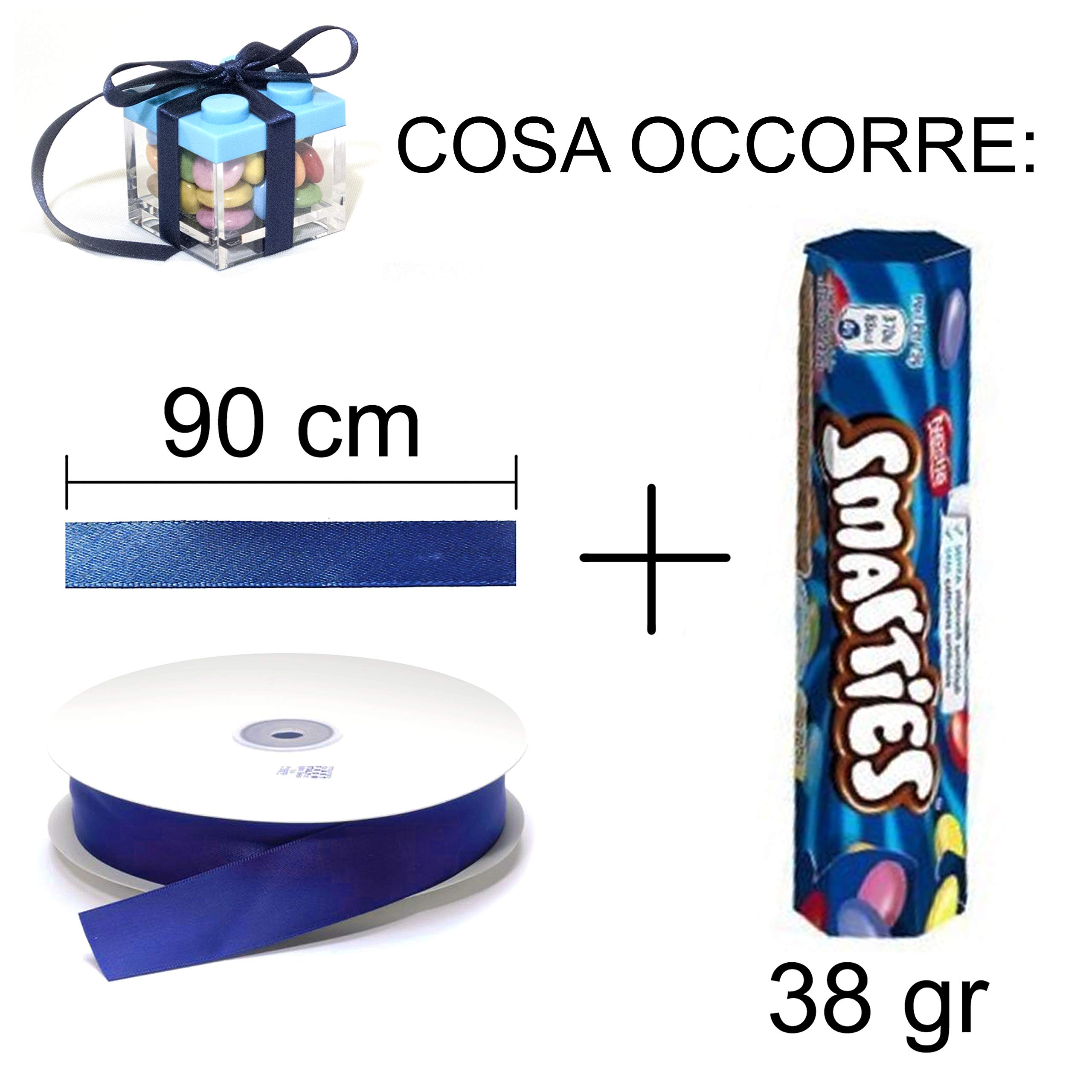 Omada Design caja de plexiglás transparente, formato 5 x 5 x 5 cm, 48 piezas para detalles de boda, confirmación, comunión, bautizo y fiestas de graduación, fabricada en Italia