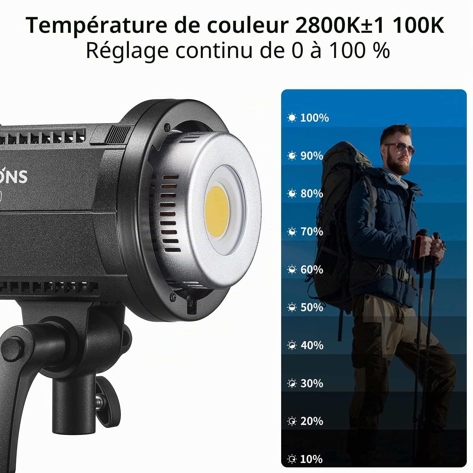 Litemons Lot de 2 lampes vidéo LED GODOX LA150D avec trépieds lumineux Softbox pour studio photo