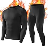 Thermal Underwear for Men: Fleece Lined Long Johns Base Layer Ski Thermals Top and Bottom Set