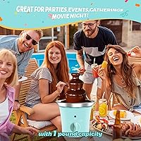 Vista 2 de Máquina Mini Fuente de Fondue de Chocolate Pequeña Fuente de Fondue de Chocolate Eléctrica para Fiesta para Caramelos Mantequilla Queso (Verde)