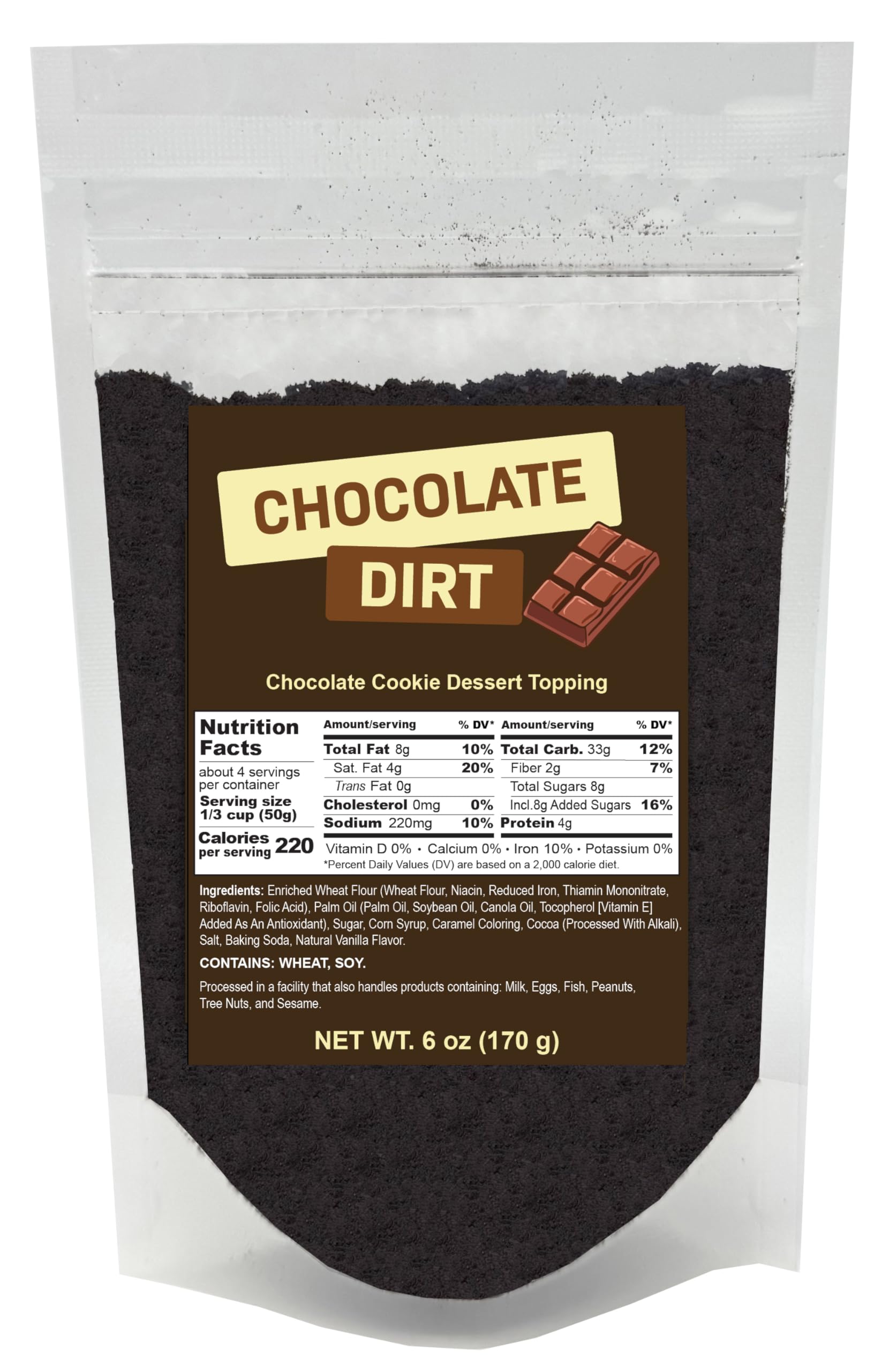 Chocolate Cookie Crumbs Chocolate Graham Cracker Crumbs Dirt Coffee Topping and Dessert Topping 6 Ounce