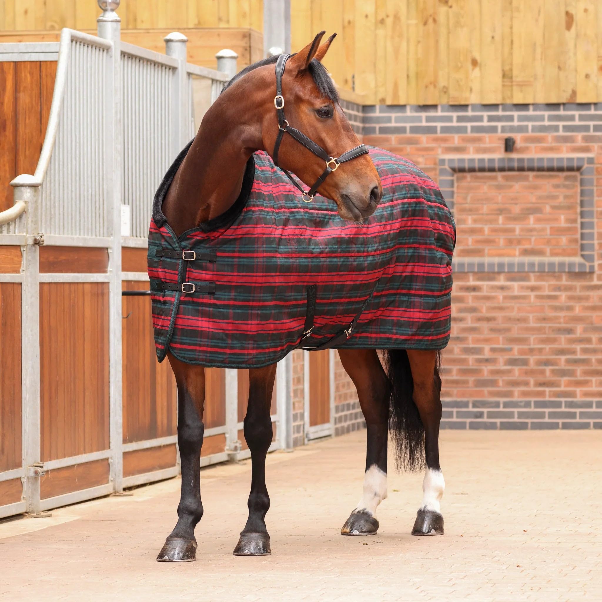 Shires Tempest Plus 200 Stable Rug - Red Tartan 6ft0