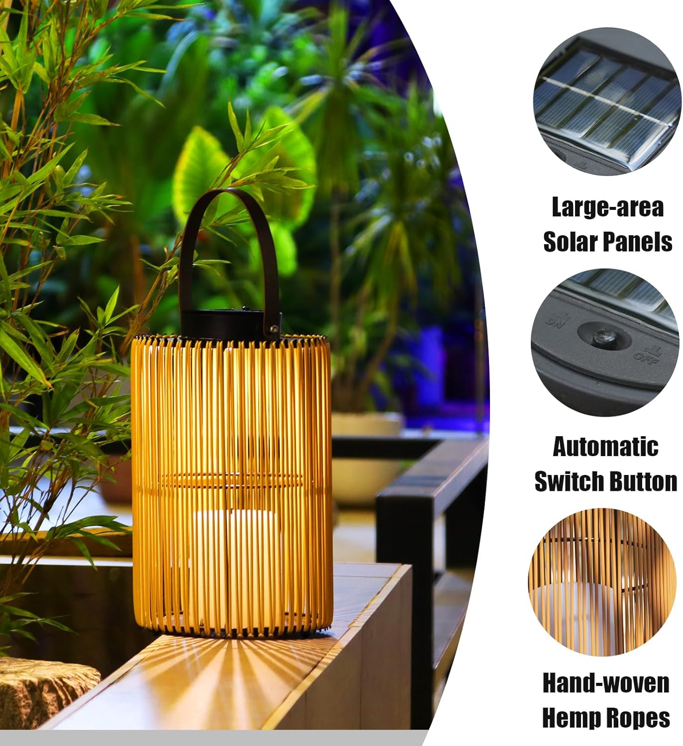 2 Pack Solar Lanterns Outdoor Waterproof, Imitation Candle Lantern in Boho Style for Garden, Backyard, Patio Decor, Birthday Gifts for Women Mom Grandma, Hanging Garden Lights for Outside