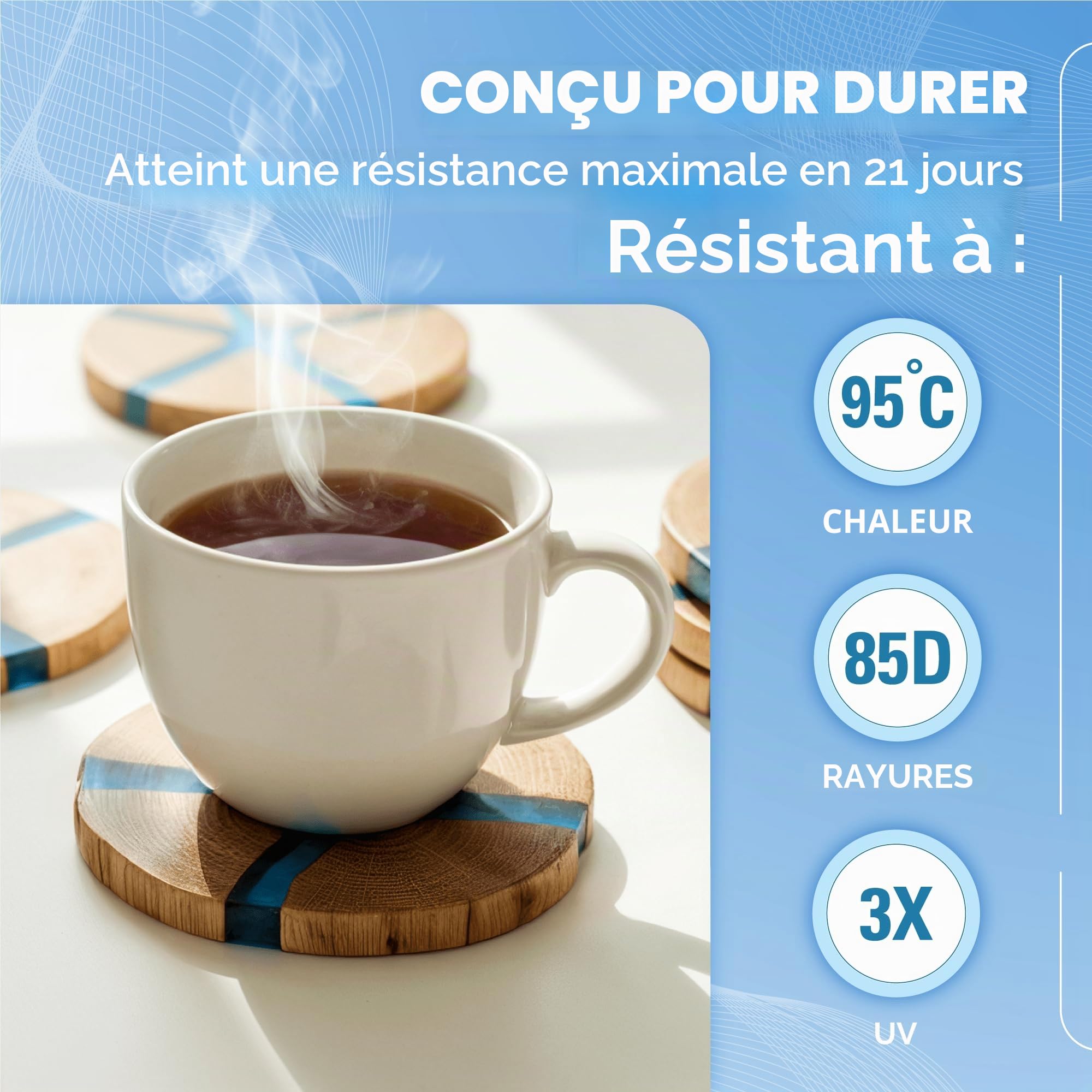 CRAFT RESIN 2L Epoxy Resine avec Pompes – Kit Complet Resine Epoxy Transparente pour Bois, Art, Bijoux, Dessous de Verre – Résine Epoxy Alimentaire à Faible Viscosité pour Débutants & Pros