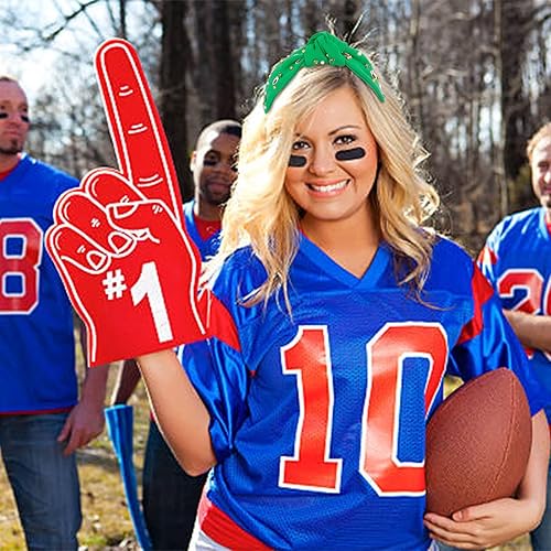 Miniatura 7 de YARIEW Diadema de fútbol con perlas y diamantes de imitación, diadema anudada a la moda, diadema ancha para el día de juego, accesorios para el