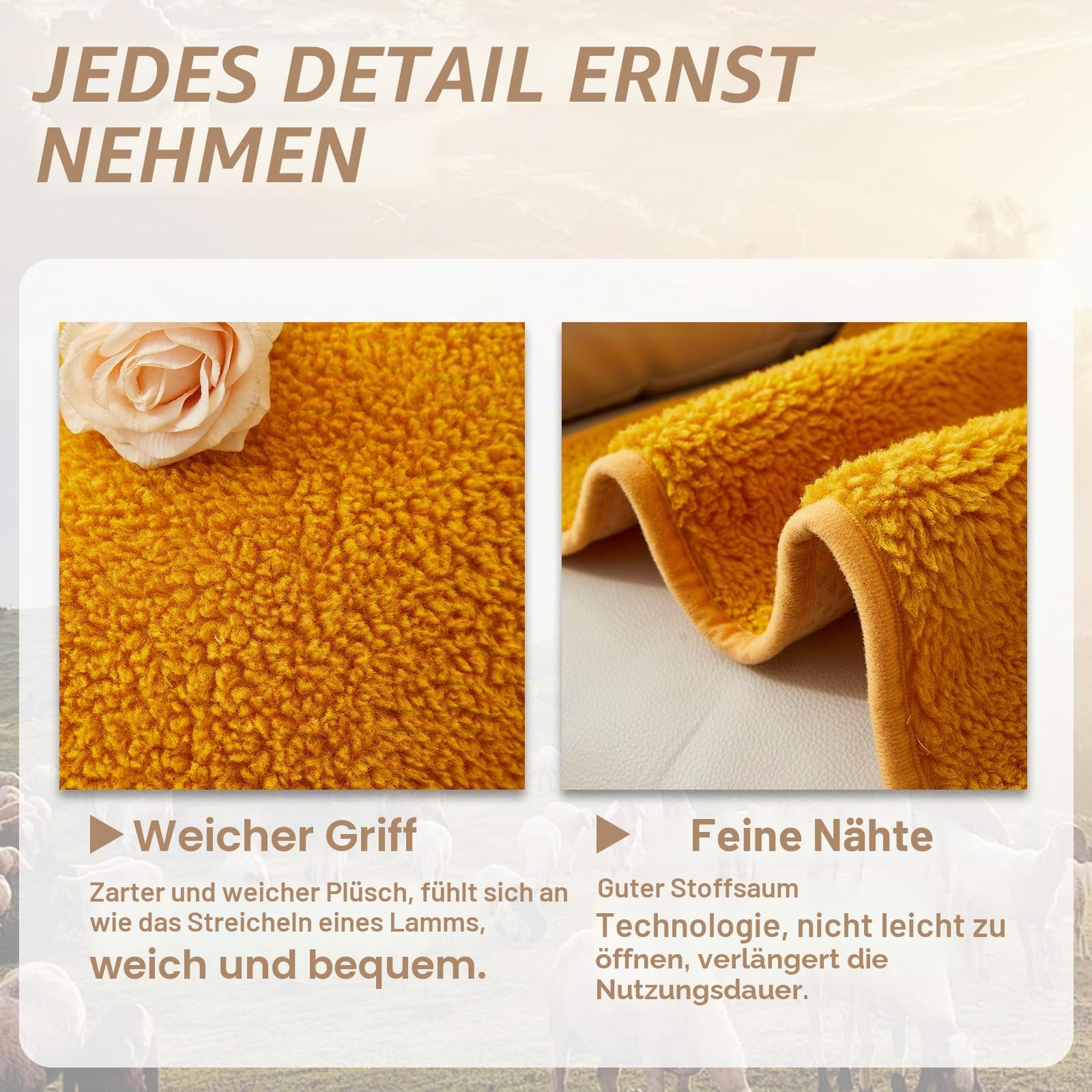 Sofa Armlehnenbezüge, Sesselschoner Sesselauflage, Fernsehsessel Schutzbezug Anti-Rutsch, Headrest Protectors for Recliners für Zuhause mit Kindern und Haustieren Hund (Gelb,56X207cm)