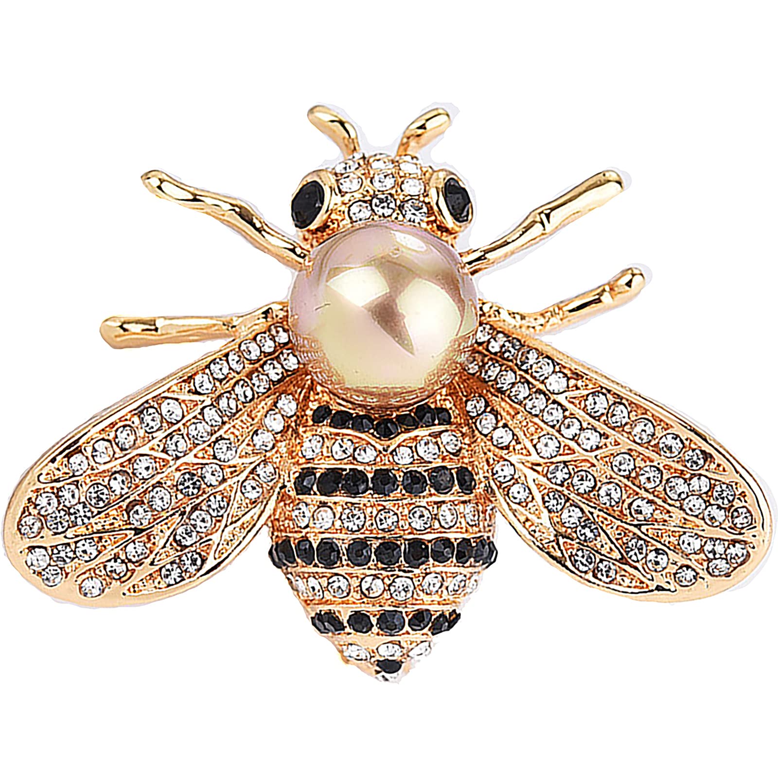 ChamqueenCrystal Bee Brooch Insect Pearl Brooch Rhinestone Animal Pin for Woman Girls