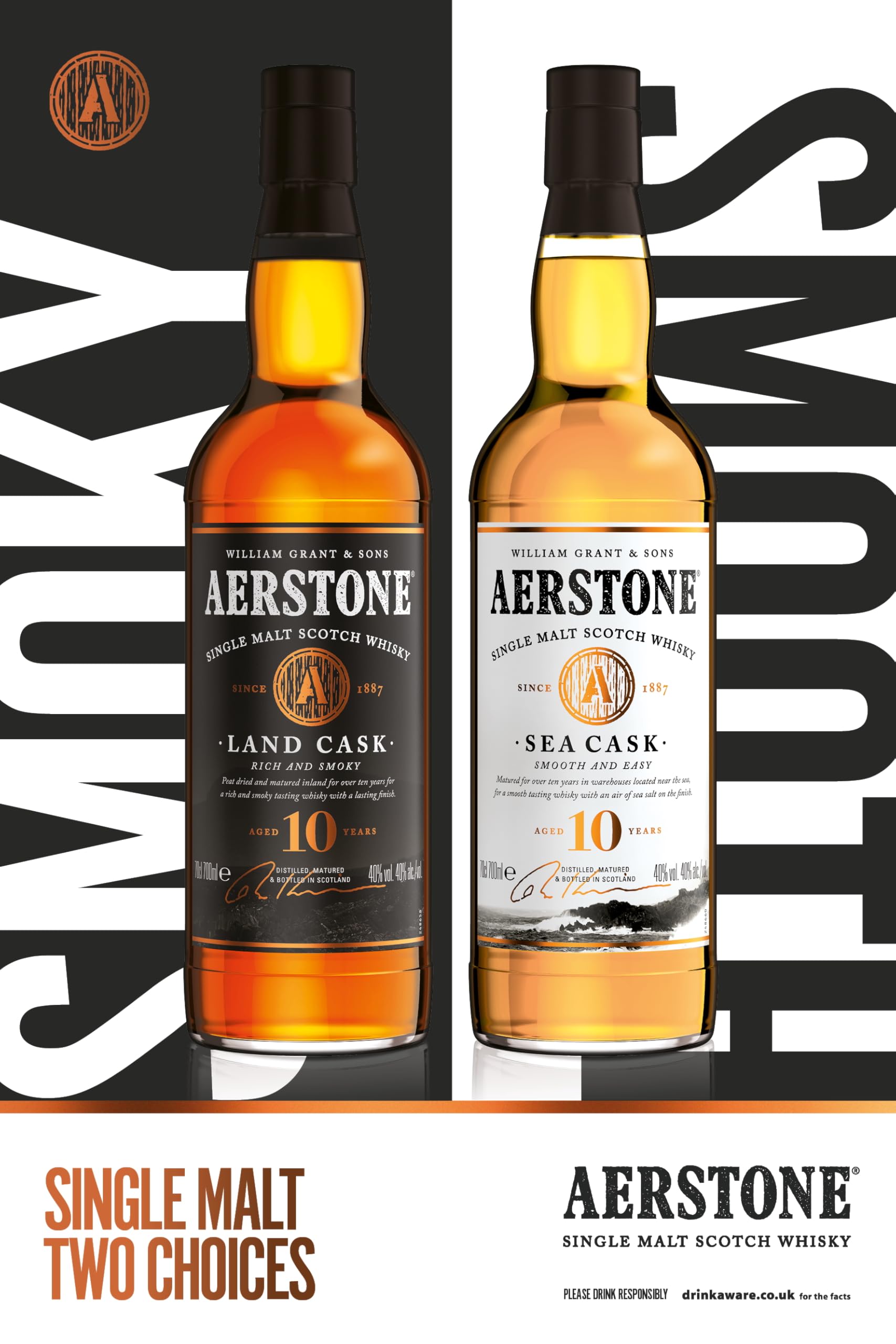 Aerstone Land Cask Single Malt Scotch Whisky 10 Anni, 70cl