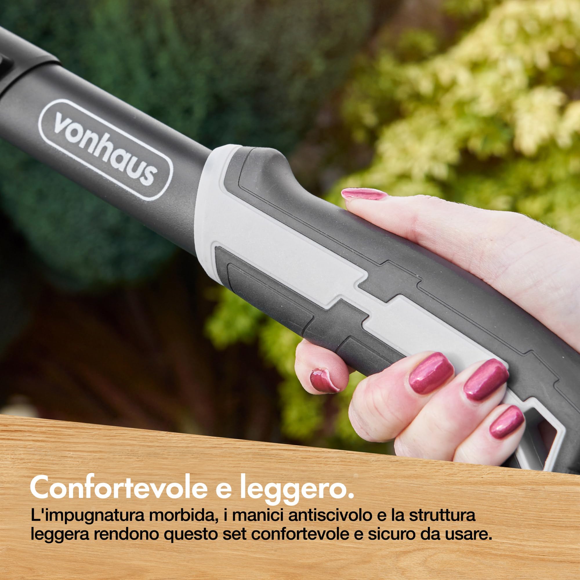 VonHaus Set Cesoie Potatura 3 Pz – Troncarami Telescopico, Cesoie per Siepi, Forbici da Potatura – Manici Telescopici Estensibili, Impugnatura Morbida, Leggeri - Attrezzi Giardinaggio