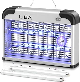 LiBa Indoor Electric Bug Zapper - 2800V Fly Mosquito Killer with 2 Extra Bulbs, Easy-Clean Tray, Safe Non-Chemical Insect Repellent